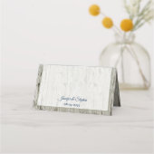 Rustic Beach Driftwood Sand Dollar Wedding Platzkarte (Rückseite)