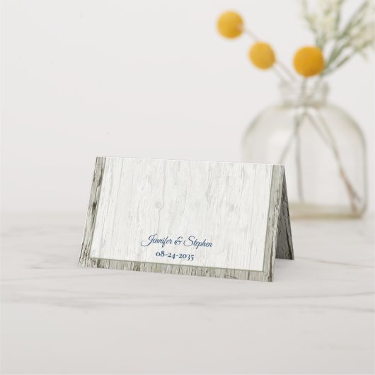 Rustic Beach Driftwood Sand Dollar Wedding Platzkarte (Rückseite)