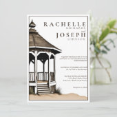 Rustic Beach Gazebo Hochzeit Einladung (Stehend Vorderseite)