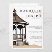 Rustic Beach Gazebo Hochzeit Einladung (Vorne/Hinten)