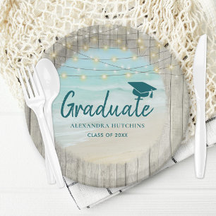 Rustic Beach Graduation Party Pappteller