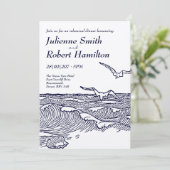 Rustic Beach Hochzeit Probe Dinner Einladung (Stehend Vorderseite)