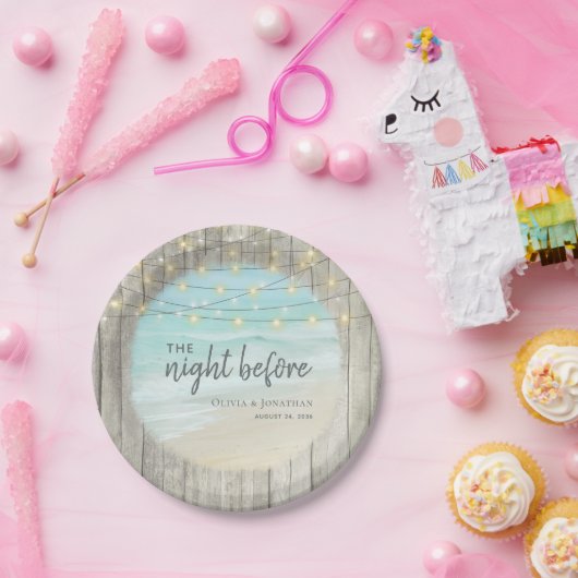 Rustic Beach Hochzeit Probe Dinner Pappteller (Party)