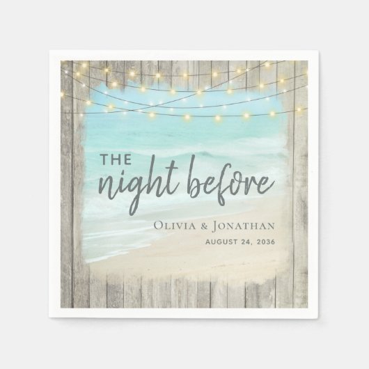 Rustic Beach Hochzeit Probe Dinner Serviette (Vorderseite)