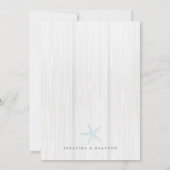 Rustic Beach Hochzeit Tropical Blue Starfish Invit Einladung (Rückseite)