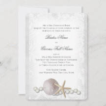 Rustic Beach Lace and Pearl Einladung