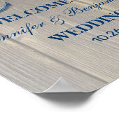 Rustic Beach Muschel Navy Anchor Nautical Wedge Poster (Ecke)