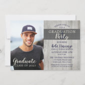 Rustic Beach Nautical Foto Graduation Party Einladung (Vorderseite)