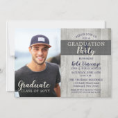 Rustic Beach Nautical Foto Graduation Party Magneteinladung (Vorderseite)