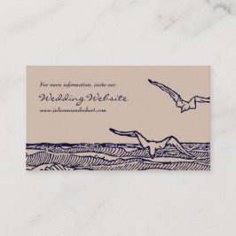 Rustic Beach Ocean Waves Wedding Website Card Begleitkarte