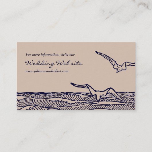 Rustic Beach Ocean Waves Wedding Website Card Begleitkarte (Vorderseite)