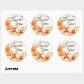 Rustic Beach Seashells Plumeria Danke Label Runder Aufkleber (Blatt)