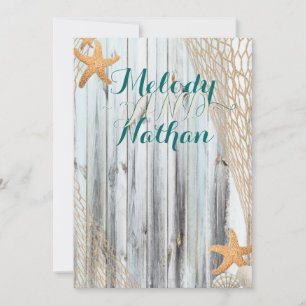 Rustic Beach Starfish Hochzeitseinladung Einladung