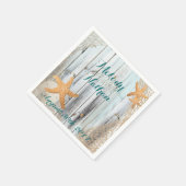 Rustic Beach Starfish Hochzeitspapier Napkins Serviette (Ecke)