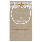 Rustic Beach Starfish Lace Wedding Custom Kleine Geschenktüte (Rückseite)