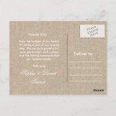 Rustic Beach Starfish Lace Wedding Vielen Dank Postkarte (Rückseite)