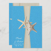 Rustic Beach Starfish Ocean Wave Wedding Einladung (Vorne/Hinten)