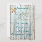 Rustic Beach Starfish Wedding Annoucement Einladung (Rückseite)