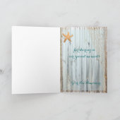 Rustic Beach Starfish Wedding Danke Karte (Innenseite)