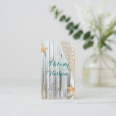 Rustic Beach Starfish Wedding Website Card Begleitkarte (Stehend Vorderseite)
