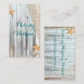 Rustic Beach Starfish Wedding Website Card Begleitkarte (Vorne/Hinten)