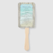 Rustic Beach String Lights Ocean Wedding Program Fächer (Vorderseite)