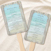 Rustic Beach String Lights Ocean Wedding Program Fächer