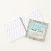 Rustic Beach String Lights Wedding Guest Book Notizblock (Innenseite)