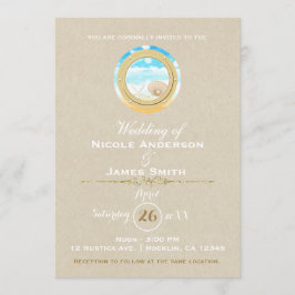 Rustic Beach Wedding Kraft Modernes Elegant Einladung