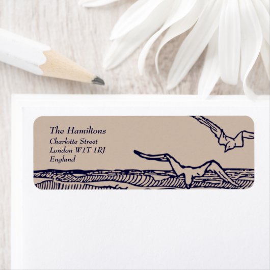 Rustic Beach Wedding-Rücksendeadresse (Insitu)