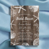 Rustic Beach Wedding Seashells Brautparty Einladung