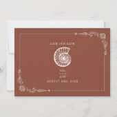 Rustic Beach Wedding Terracotta Save the Date (Vorderseite)