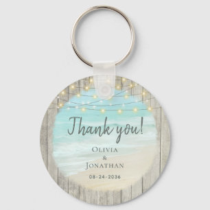 Rustic Beach Wood Coastal Wedding Favor Thank You  Schlüsselanhänger