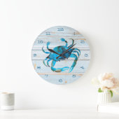 Rustic Beach Wood Crab Coastal Große Wanduhr (Zuhause)