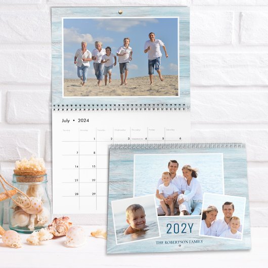 Rustic Beach Wood Family Fotos 2024 Kalender