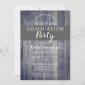 Rustic Beach Wood Nautical Graduation Party Einladung (Vorderseite)