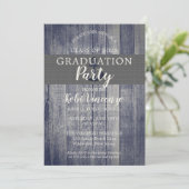Rustic Beach Wood Nautical Graduation Party Einladung (Stehend Vorderseite)