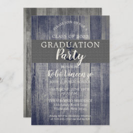 Rustic Beach Wood Nautical Graduation Party Einladung