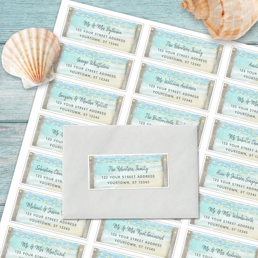 Rustic Beach Wood Wedding Guest Address Labels
