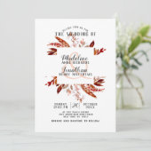 Rustic Beauty Boho Chic Fall Wreath Wedding Einladung (Stehend Vorderseite)