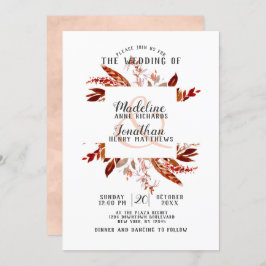 Rustic Beauty Boho Chic Fall Wreath Wedding Einladung