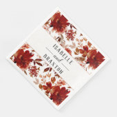 Rustic Beauty Floral Gerahmt Fall Monogram Wedding Serviette (Ecke)