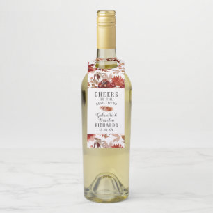 Rustic Beauty Floral Wedding Cheers & Vielen Dank Flaschenanhänger