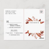 Rustic Beauty Floral Wedding Meal Choice UAWG Postkarte (Rückseite)