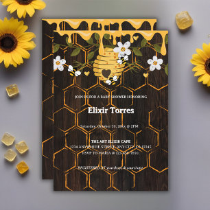 Rustic Beehive Honeybees Baby Dusche Einladung