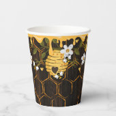 Rustic Beehive Honeybees Baby Dusche Pappbecher (Rückseite)