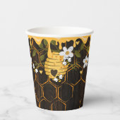 Rustic Beehive Honeybees Baby Dusche Pappbecher (Vorderseite)