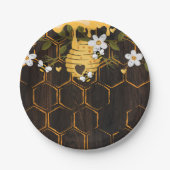 Rustic Beehive Honeybees Baby Dusche Pappteller (Vorderseite)