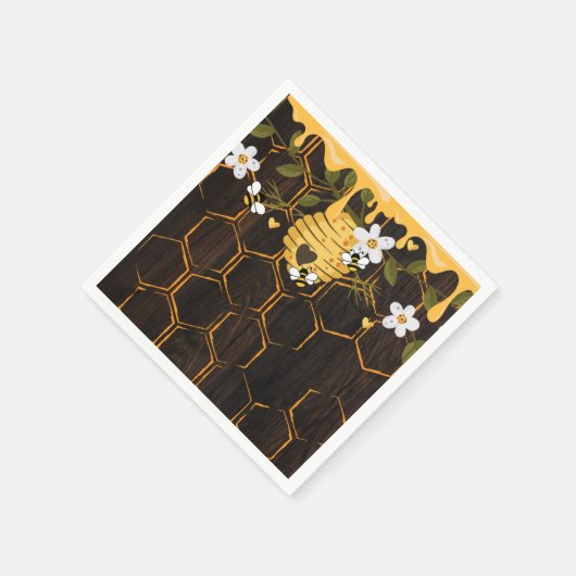 Rustic Beehive Honeybees Baby Dusche Serviette (Ecke)