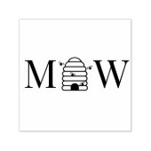 Rustic Beehive with Bees Couple Wedding 2 Initial  Permastempel (Design)
